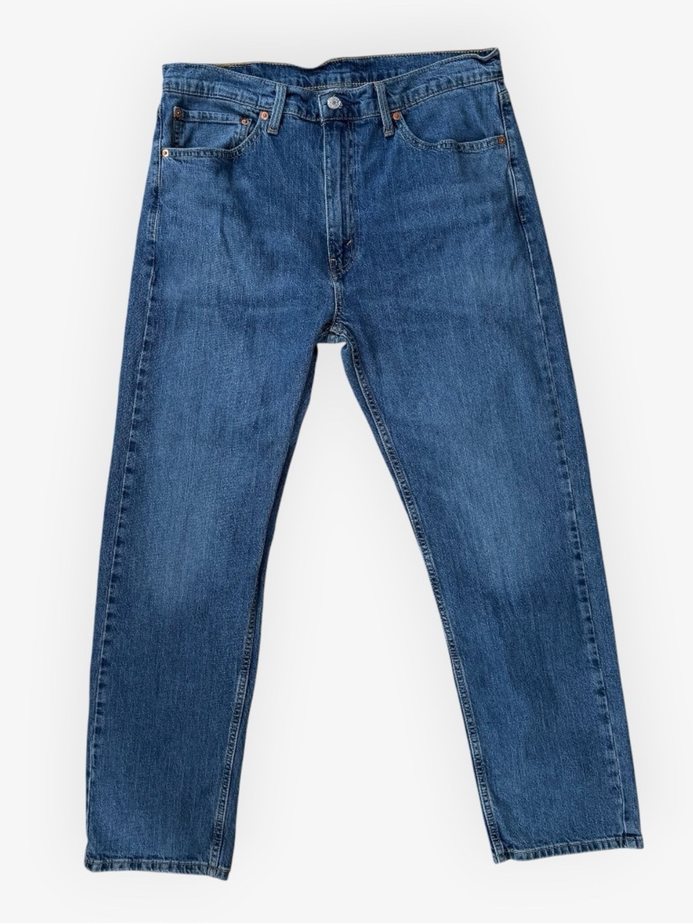 Levi's 505 Regular Fit Straight Leg Blue Denim Jeans Mens Size 36x30 Medium Wash